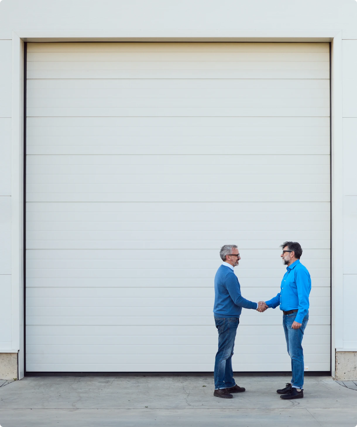 Casual handshake between two men
